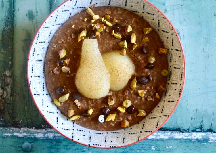 Easiest Way to Prepare Quick Chocolate, Pistachio and Pear Porridge