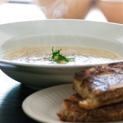 A picture of Celery Root and Leek Soup.