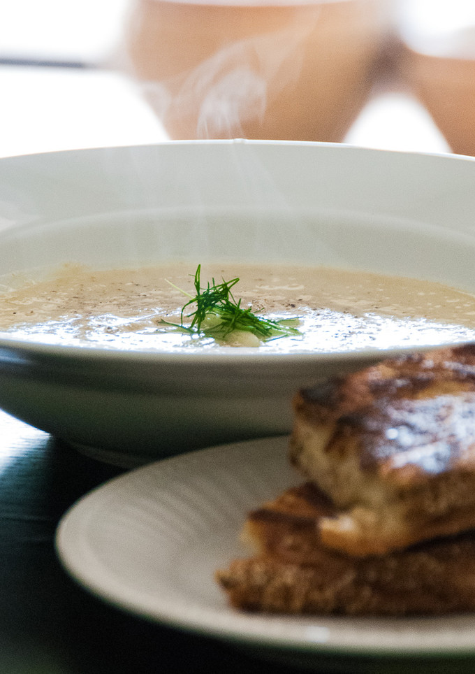 A picture of Celery Root and Leek Soup.