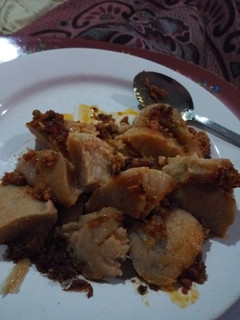A picture of Moi Moi with Egg Sauce.