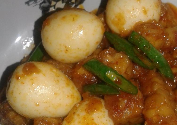 Balado telur puyuh tempe