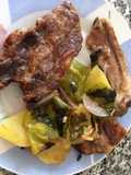 Cerdo al horno con verduras