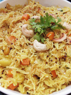 A picture of Quick homemade vermicelli upmav/ noodles breakfast.