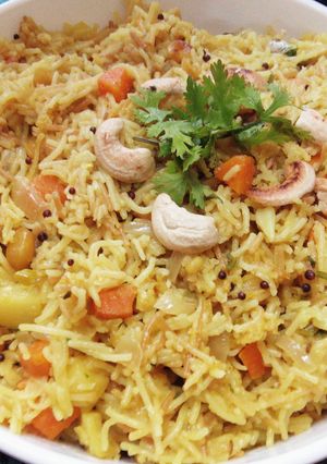 A picture of Quick homemade vermicelli upmav/ noodles breakfast.