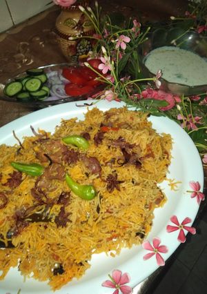 A picture of Yakhni Pulao.
