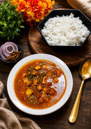 मटर पनीर विद चावल (झटपट बनने वाली सब्जी) रेसिपी मुख्य फोटो