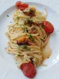 Spaghetti cozze e lupini di mare