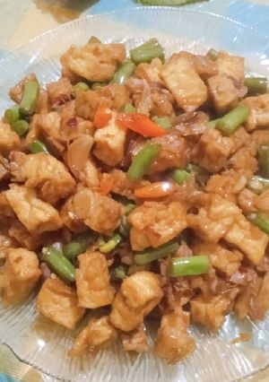 Foto resep Oseng buncis tahu tempe