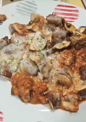 Una foto de Champiñones con salsa pizza (Lékué)
