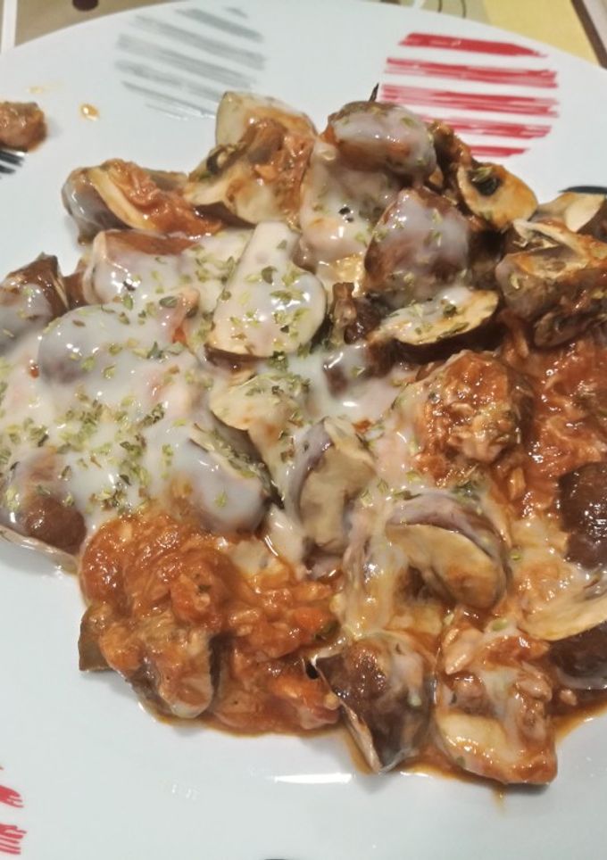 Una foto de Champiñones con salsa pizza (Lékué)