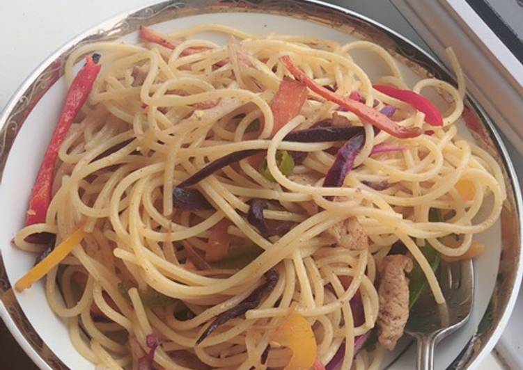 Recipe of Award-winning Chicken veggie show mien