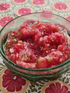 A picture of Grated red salsa.