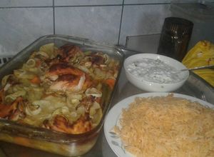 صورة لوصفة صينية دجاج وبطاطا بالفرن
