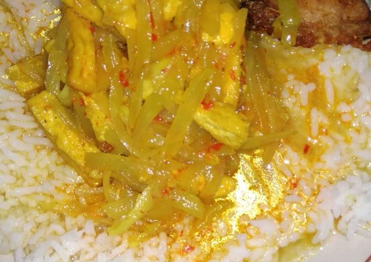 Langkah mengolah Tahu Labu Siam kuah santan yang Bisa Manjain Lidah