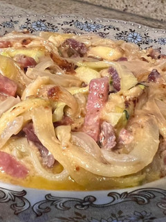 Una foto de Tallarines de calabacín a la Carbonara