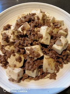 A picture of Tofu w/ Ground Beef.
