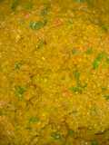 Hare choliya and garlic chutney