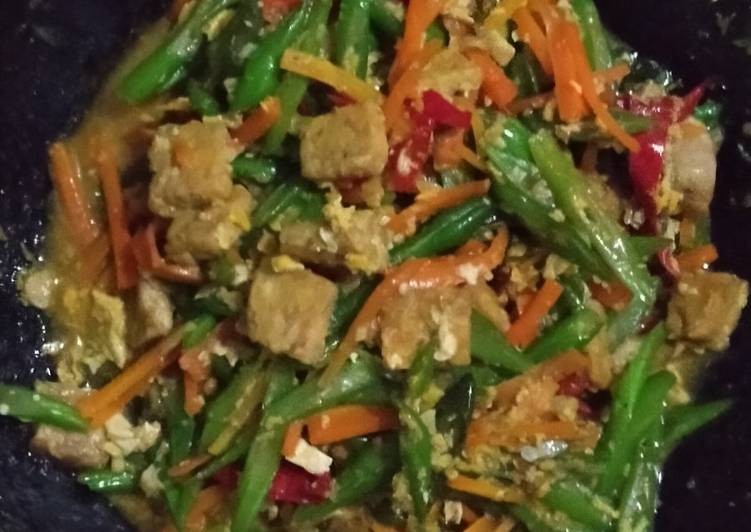 Tumis Buncis orak arik telur