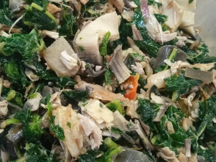 Cara Gampang Membuat Resep Tumis jantung pisang, daun pepaya dan teri jengki yang Bisa Manjain Lidah Anti Ribet, Mantap Sekali