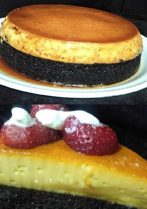 Una foto de Pastel imposible (chocoflan)