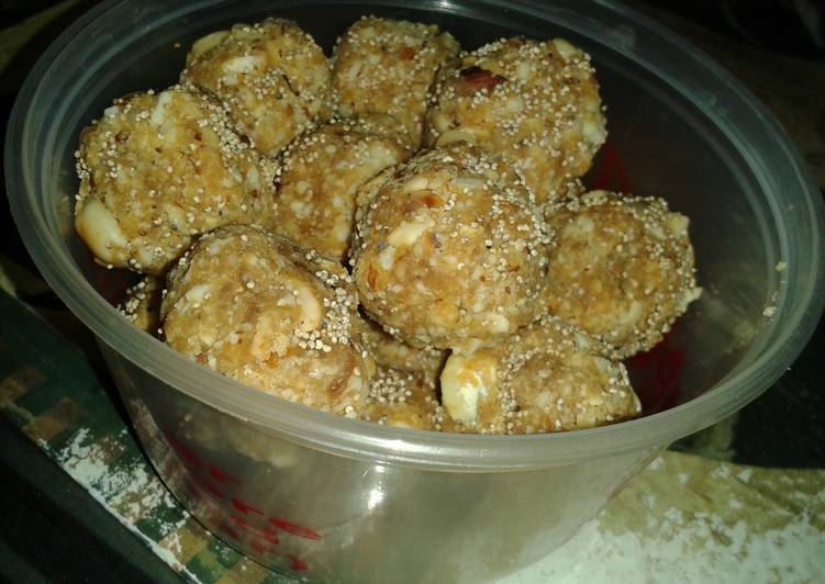 Steps to Prepare Super Quick Homemade Jaggery and dry nuts laddu