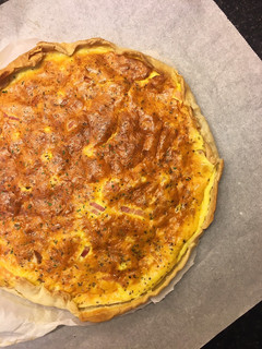Una foto de Quiche de bacon y queso para niños