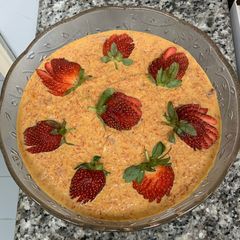 A picture of Carrot & strawberry Rabdi Pudding For Valentine Day.