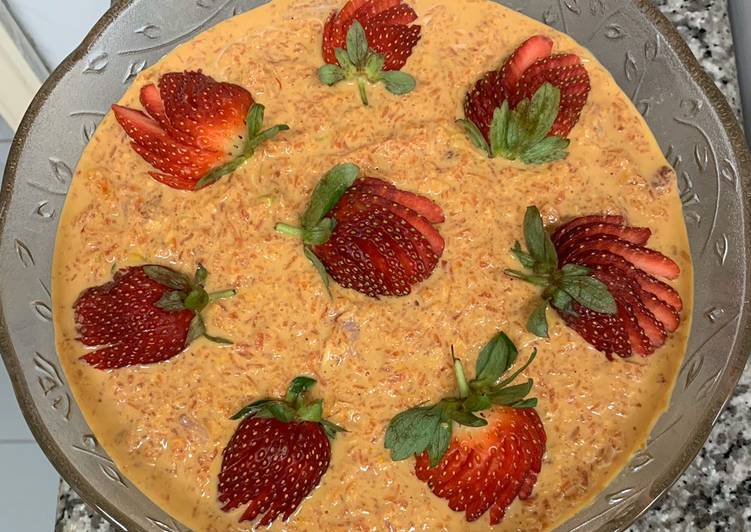 Carrot &amp; strawberry Rabdi Pudding For Valentine Day