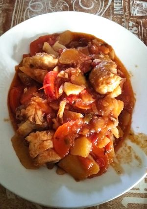 Una foto de Bife de pollo a la cacerola
