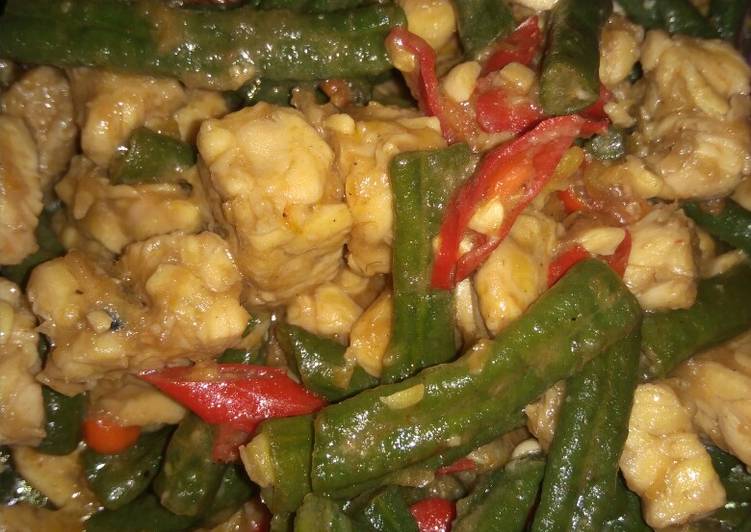 Oseng tempe kacang panjang Oseng tempe kacang panjang