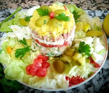 New Recipe mimosa egg salad made with vegetables tuna Yummy