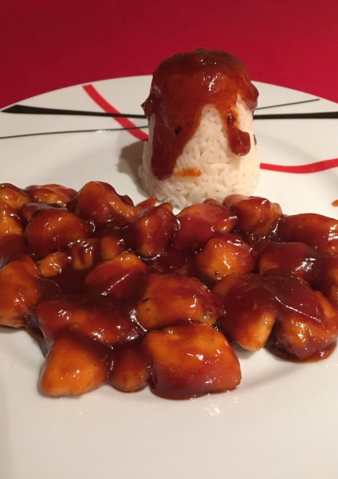 Una foto de Pollo en salsa agridulce