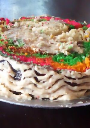 A picture of Rainbow- Cake#Endofyearchallenge.