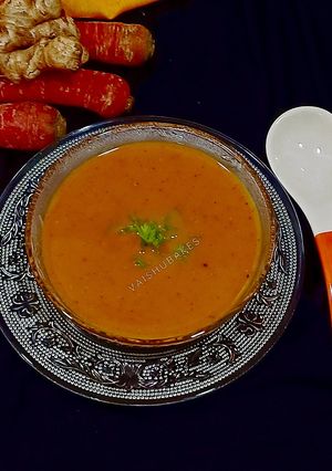 A picture of Winter Special Carrot Ginger and Tomato Soup / Immunity booster soup.