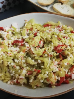 Una foto de Carnaval de calabacín, puerro y piquillo con surimi🎉🎨