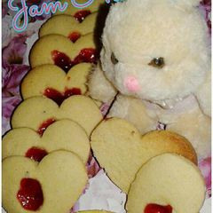 Jam Nankhatai/cookies baked in kadai A picture of Jam Nankhatai/cookies baked in kadai.