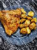 Pollo al horno con papines