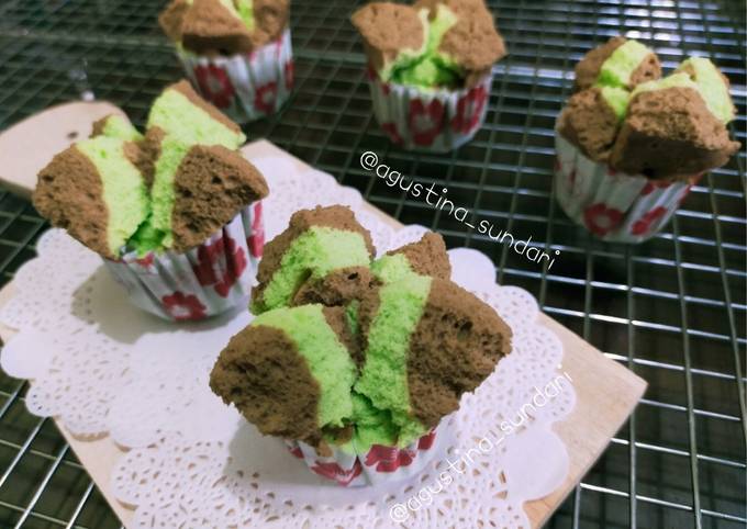 Resep 175. Bolu Kukus Mekar Coklat Pandan tanpa soda oleh ...