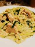 Chicken Alfredo with Zucchini Spaghetti (Low-Carb)