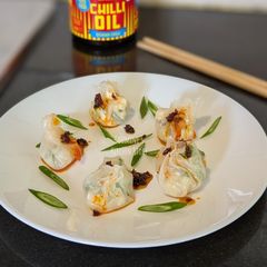 A picture of Rice Paper and Feta Cheese dumplings.