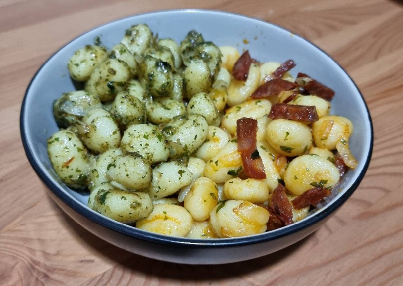 Gnocchi with Pesto and Chorizo