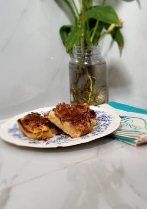 Una foto de Crumble de peras