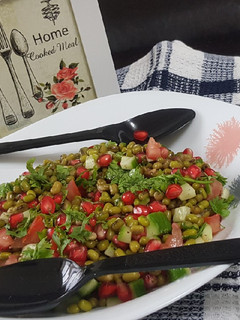 A picture of Jain Moong salad (no onion no garlic no potatoes).