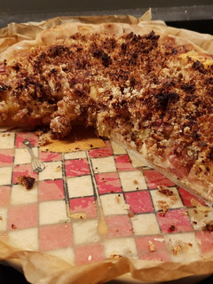 Una foto de Tarta rhubarbe y plátano