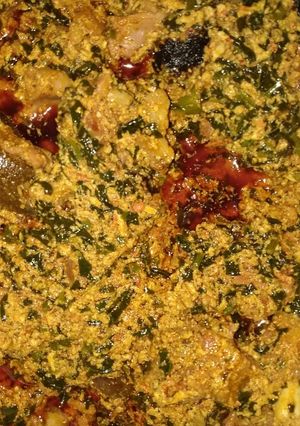 A picture of A Nigerian Egusi soup.