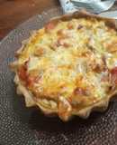 Tarta integral de hongos, tomates, y mozzarella