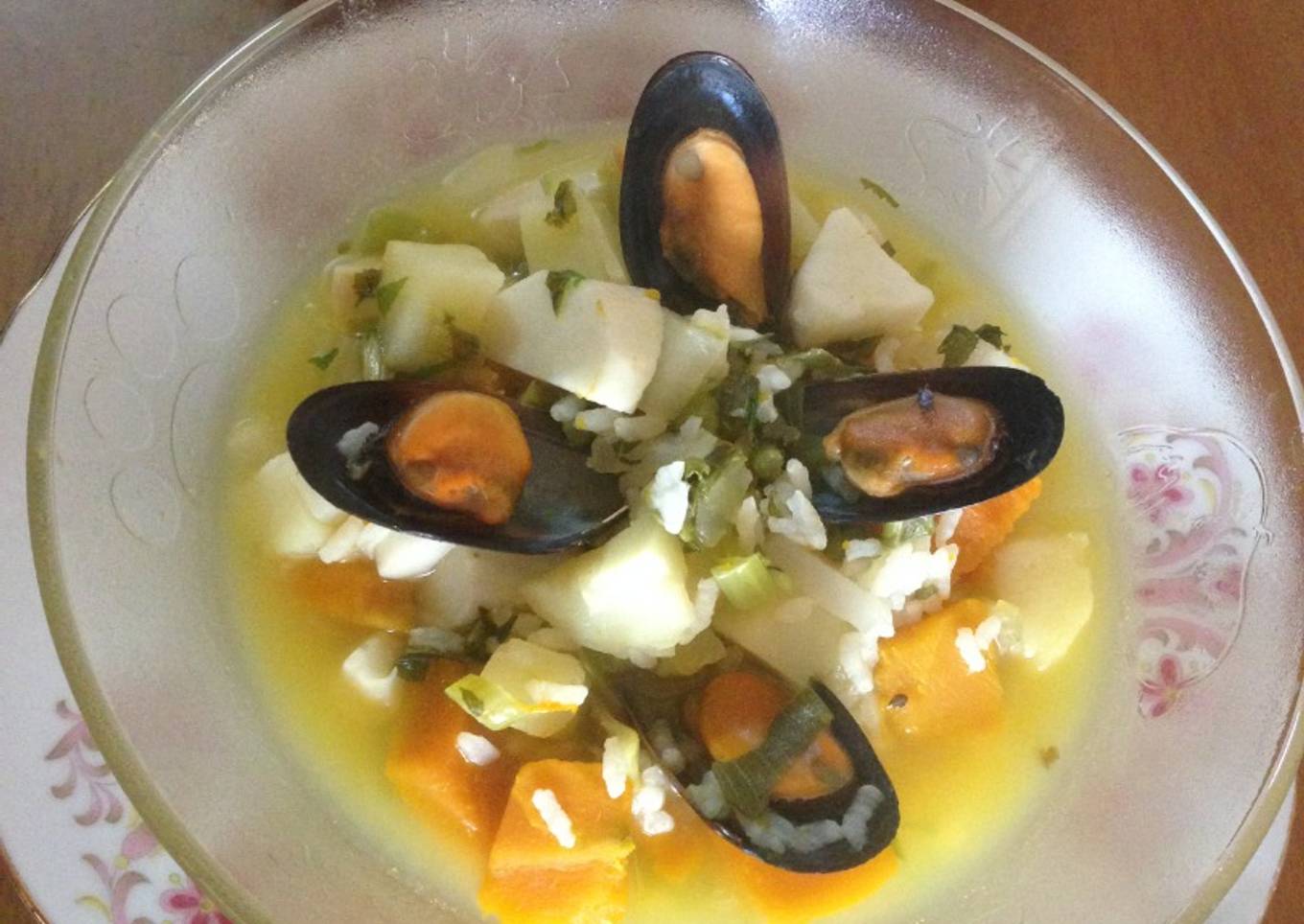 Sopa de chorros con vegetales!!
