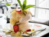 Blood orange Pavlova with fresh fruit