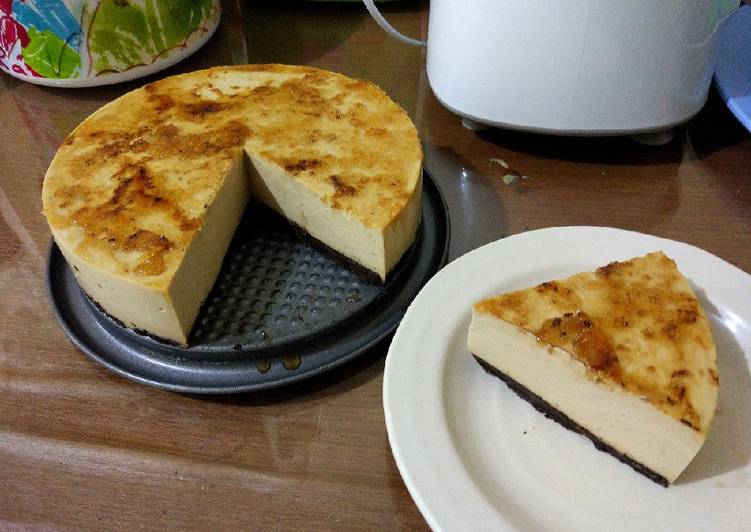 Unbaked latte cheesecake