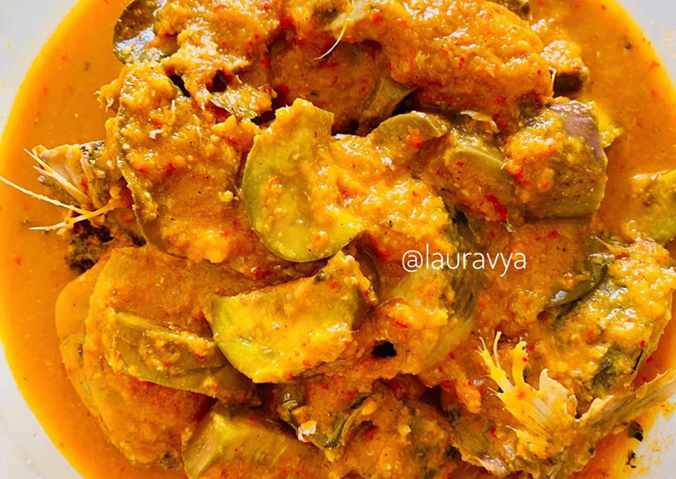 Asam Pedas Ikan Tongkol dengan Terong